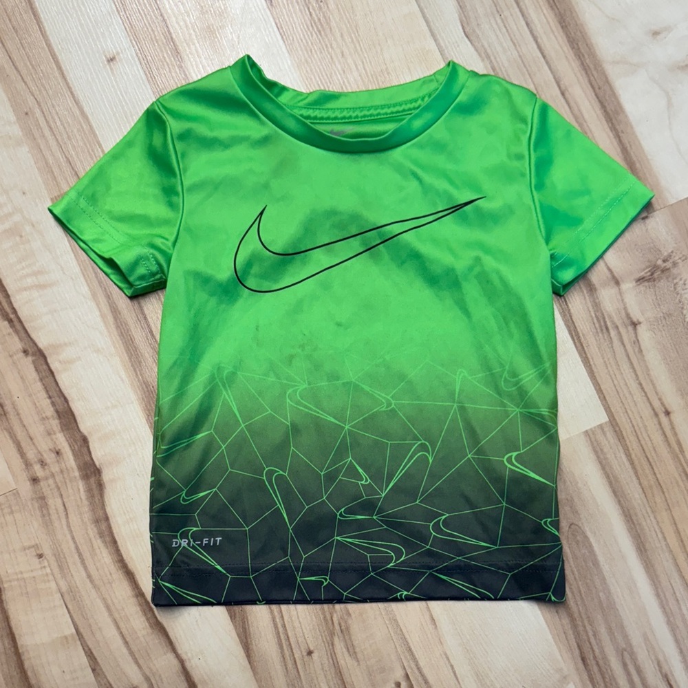Nike Bright Green Gradient Graphic Boys' Athletic Tee